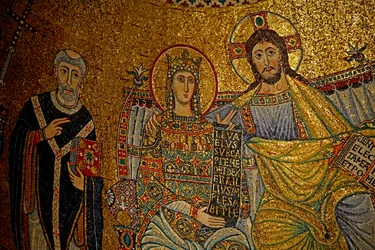 Mosaik i Apsis med Kristus og Jomfru Maria